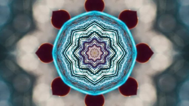 red rose in hand abstract background kaleidoscope seamless loop