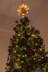 christmas tree with dim lighting