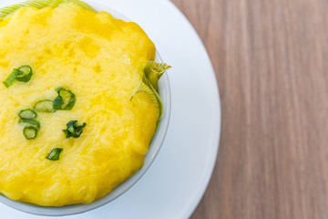 Chica doida, typical brazilian food on a wooden table - Corn Soup