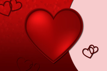 Happy Valentines Day Background with 3D Realistic Red Hearts Background Vector Illustration ready to use
