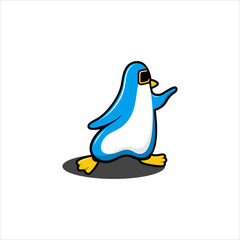 penguin happy mascot design