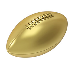 Golden Football Ball Isolated
