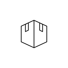 Box closed icon. Simple line, outline vector of packaging icons for ui and ux, website or mobile application