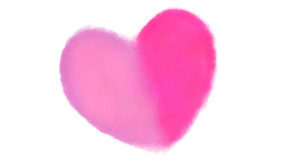 Pink heart pastel watercolor paint on isolate white background graphic illustration for valentine, love, card, print, poster,wedding, fabric, wrapping paper, art, vintage, princess, girly or women