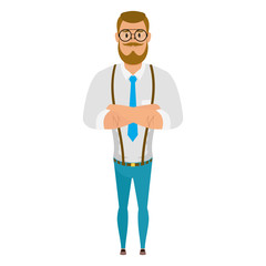 Fototapeta premium young man with beard avatar character