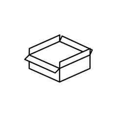Box opened icon. Simple line, outline vector of packaging icons for ui and ux, website or mobile application