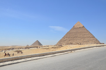 Egypt. Cairo - Giza. General view of pyramids from the Giza Plateau