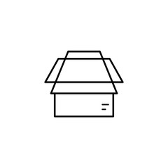 Box opened icon. Simple line, outline vector of packaging icons for ui and ux, website or mobile application