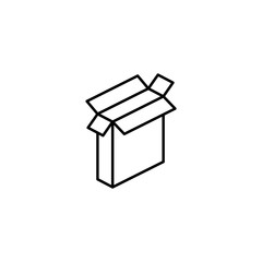 Box opened icon. Simple line, outline vector of packaging icons for ui and ux, website or mobile application