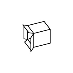 Box opened icon. Simple line, outline vector of packaging icons for ui and ux, website or mobile application