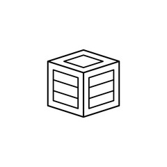 Box closed icon. Simple line, outline vector of packaging icons for ui and ux, website or mobile application