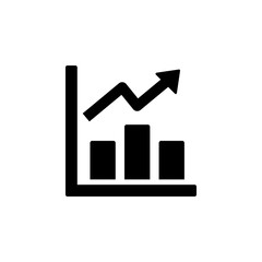 Chart arrow up graph bar histograms icon. Simple business performance icons for ui and ux, website or mobile application
