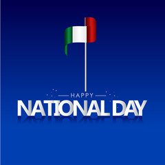 Italy National Day For Celebrate With Tricolor Flag