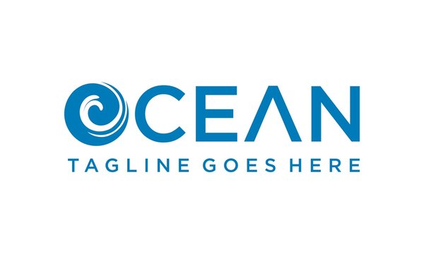 Simple and creative ocean wave for logo design vector editable	