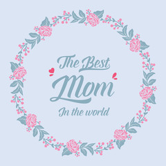 Fototapeta na wymiar Seamless Shape pattern of leaf and floral frame, for best mom in the world invitation card template decoration. Vector