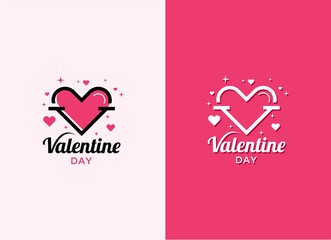 Fototapeta na wymiar Valentine day logo icon shaped loved