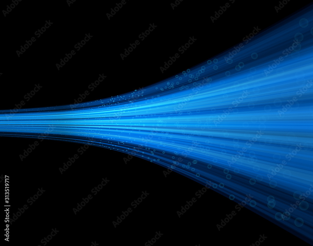 Wall mural 3d rendered fiber-like particle lines with depth