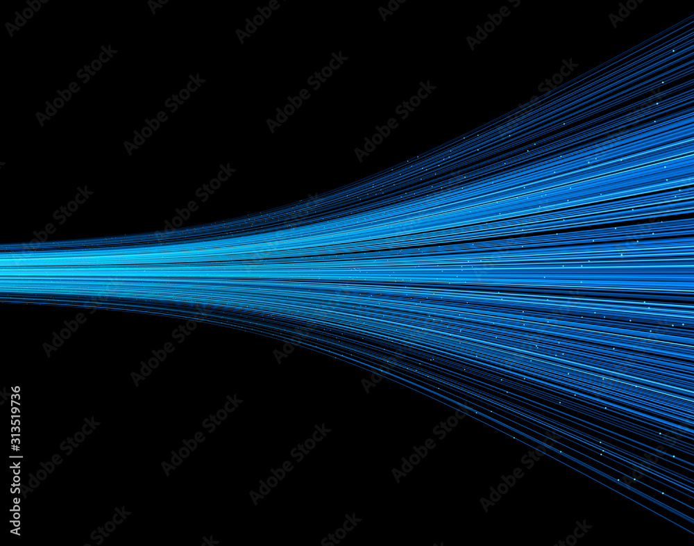 Wall mural 3d rendered fiber-like particle lines with depth