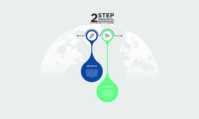 2 step infographic element. Business concept with two options and number, steps or processes. data visualization. Vector illustration.