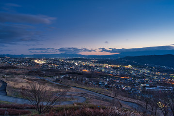 長野県　飯綱山公園からの夜景