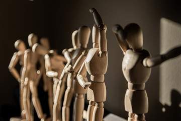 wooden mannequin with dummy