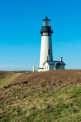 The Yaquina Head Lighthouse on the Shore of the Pacific Ocean in Newport, Oregon, USA