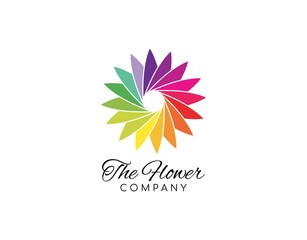Lovely and Luxury Logo of Flower with Modern Concept. Design with Colorful Leaf Isolated on White Background. Suitable for Symbol of Massage, Spa, Cosmetics, Hotel, or Jewelry. Vector Illustration