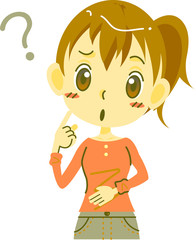 若い女性　疑問