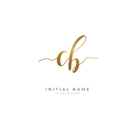 Handwritten initial letter C B CB for identity and logo. Vector logo template with handwriting and signature style.