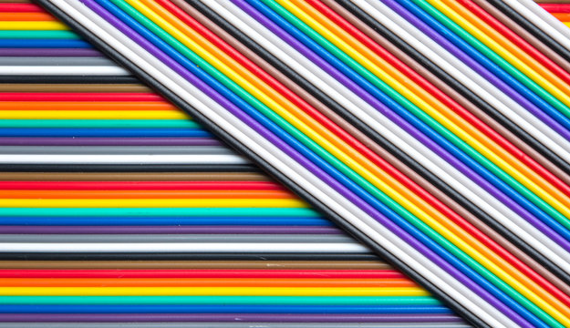 Colorful cable of electrical cables and wires