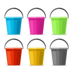 Colored plastics pails © vectortatu