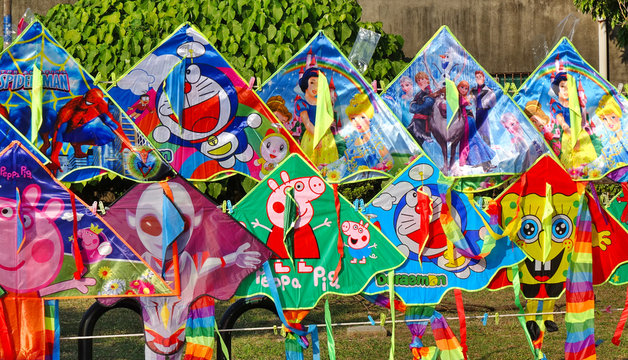 Colorful Kites with Cartoon Images