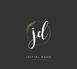 Handwritten initial letter J D JD for identity and logo. Vector logo template with handwriting and signature style.