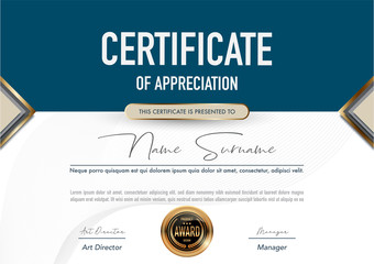 Obraz premium Certificate template luxury and diploma style,vector illustration.