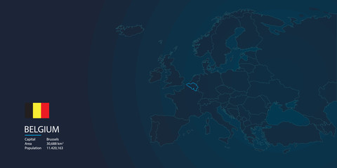 belgium map background with flag and blue color