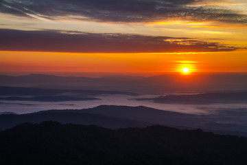 sunrise in the mountains