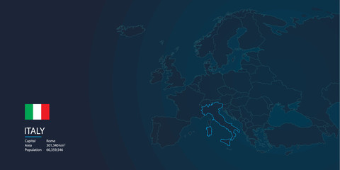 Europe map background with flag and modern concept