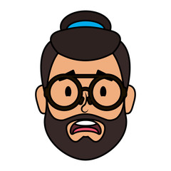head man bearded with hat and eyeglasses