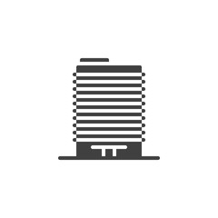 Office building vector icon. filled flat sign for mobile concept and web design. City house buildings glyph icon. Symbol, logo illustration. Vector graphics