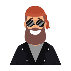 motorcyclist man with beard avatar character