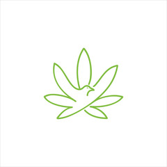 Marijuana leaves and eagles simple vector
