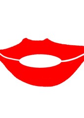 Red lips on a white background - Lilleaker 