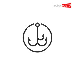 Fishing Hook Icon Logo Design