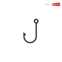 Fishing Hook Icon Logo Design