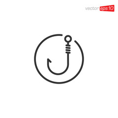 Fishing Hook Icon Logo Design