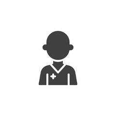Doctor character vector icon. filled flat sign for mobile concept and web design. Medical doctor avatar glyph icon. Healthcare symbol, logo illustration. Vector graphics