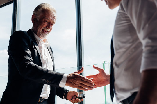 Business partnership successful meeting concept. Image businessman handshake. Business etiquette. Successful businessman handshaking after good deal.