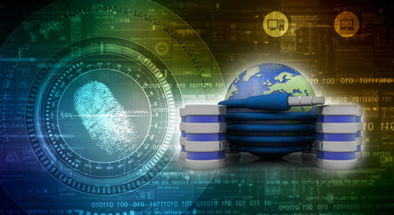 3d rendering aux cable with computer database