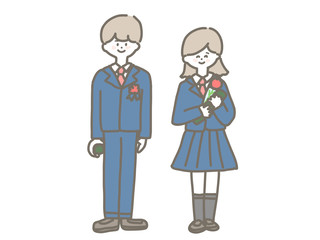 High school student at graduation ceremony