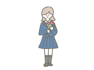 High school student at graduation ceremony